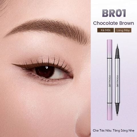  Bút Kẻ Mắt 2 Đầu Focallure Dou Liquid Eyeline And Brow Pen 