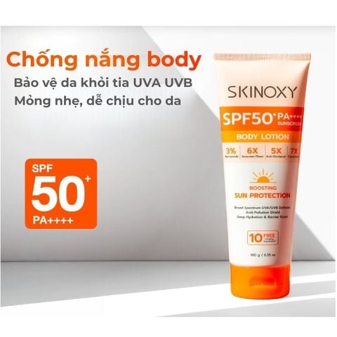  Dưỡng Thể Chống Nắng Sáng Da Skinoxy Pro Sun Protection Body Lotion SPF50+ PA++++ 