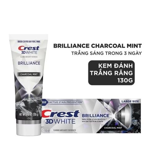  Kem Đánh Răng Than Tre Crest 3D White Brilliance Charcoal Mint Toothpaste 