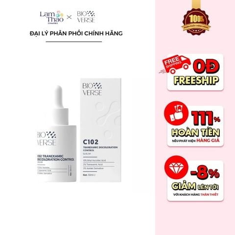  Tinh Chất Mờ Thâm Đỏ & Chống Oxy Hoá Bioverse C102 Tranexamic Discoloration Control Serum 