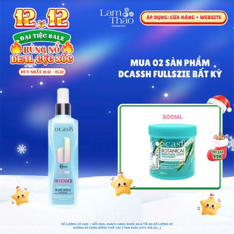  [DEAL SỐC 11.12 - 15.12 MUA 2SP DCASH FULLSIZE BẤT KỲ TẶNG KEM Ủ TÓC MEMTHOL COOL 500ML] Xịt Dưỡng Tóc Dcash Defender 3D Extra Shine Keratin Moisture Hair Spray 