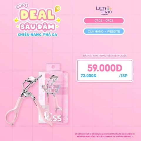  [DEAL SỐC 07.03 - 09.03] Bấm Mi Góc Rộng Kèm Đệm Ukiss 