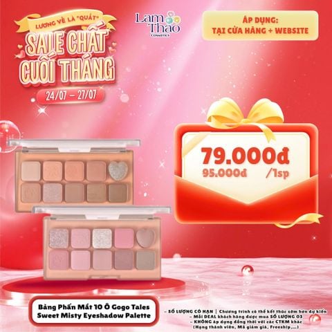 [DEAL 24/7 - 27/7 GIÁ SỐC] Bảng Phấn Mắt 10 Ô Gogo Tales Sweet Misty Eyeshadow Palette 