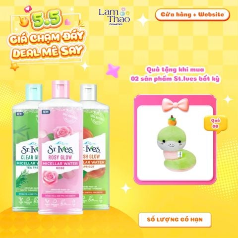  [TẶNG TÚI MỸ PHẨM] [MUA 2 SP ST.IVES BẤT KỲ TẶNG 01 GẤU BÔNG] Nước Tẩy Trang ST.Ives Micellar Water 