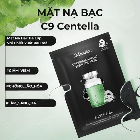  Mặt Nạ Bạc Ba Lớp Rau Má Giúp Làm Dịu Và Phục Hồi Da Nhạy Cảm JM Solution C9 Centella 