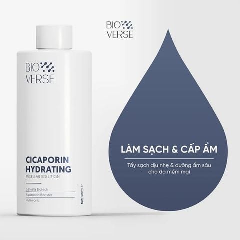  Nước Tẩy Trang Dịu Nhẹ Cho Da Nhạy Cảm Bioverse Cicaporin Hydrating Micellar Solution 