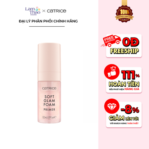  Kem Lót Dạng Bọt Cấp Ẩm & Căng Bóng Tức Thì Catrice Soft Glam Foam Primer 