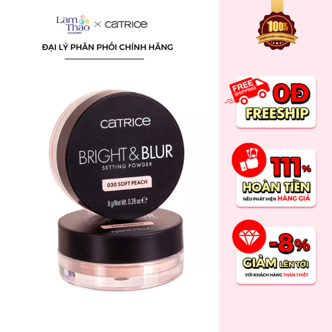  Phấn Phủ Dạng Bột Căng Bóng Nâng Tone Catrice Bright & Blur Setting Powder 