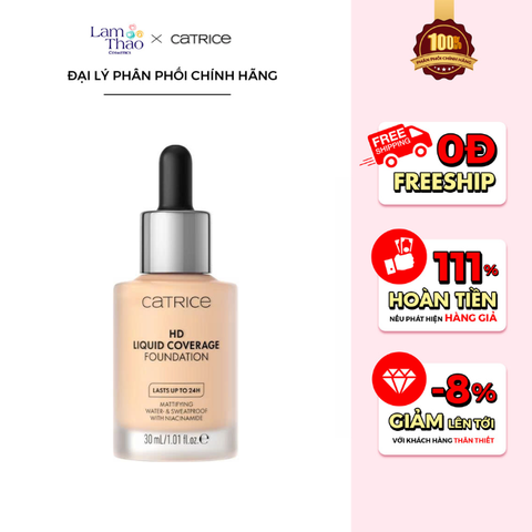  Kem Nền Che Phủ Kiềm Dầu 24H Catrice HD Liquid Coverage Foundation 