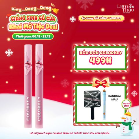  [DEAL SỐC 6.12 - 25.12 MUA HOÁ ĐƠN COLORKEY 499K TẶNG GƯƠNG + SON KEM LÌ] Son Tint Hiệu Ứng Gương Colorkey Airy Lip Gloss Mirror Series Pink Sweetie Ice Cream 