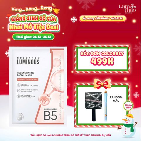  [DEAL SỐC 6.12 - 25.12 MUA HĐ COLORKEY 499K TẶNG GƯƠNG + SON KEM LÌ]  Mặt Nạ Tái Tạo Da Colorkey Luminous Regenerating Facial Mask 
