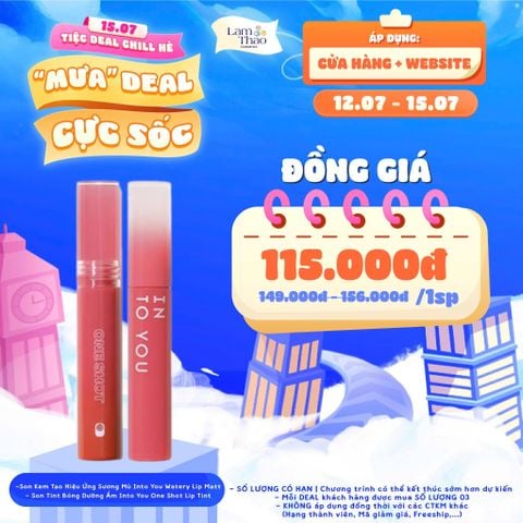  [DEAL 12/7 - 15/7 GIÁ SỐC] Son Kem Tạo Hiệu Ứng Sương Mù Into You Watery Lip Matt 
