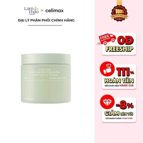  Toner Pad Tẩy Tế Bào Chết Celimax Ji Woo Gae Heartleaf BHA Peeling Pad 