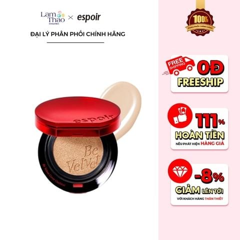  Phấn Nước Che Phủ Espoir Be Velvet Cover Cushion 2025 SPF42 PA++ No Refil 