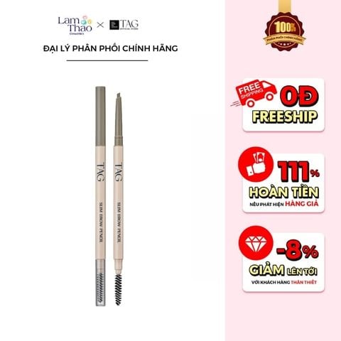  Chì Kẻ Chân Mày Kháng Nước Lâu Trôi TAG Slim Brown Pencil 