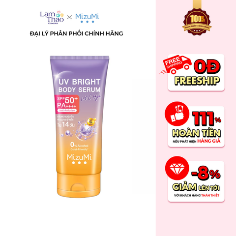  Tinh Chất Chống Nắng Cấp Ẩm Và Dưỡng Sáng Cơ Thể Mizumi UV Bright Body Serum Vit C HYA SPF50+ PA++++ 