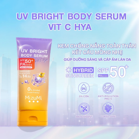  Tinh Chất Chống Nắng Cấp Ẩm Và Dưỡng Sáng Cơ Thể Mizumi UV Bright Body Serum Vit C HYA SPF50+ PA++++ 
