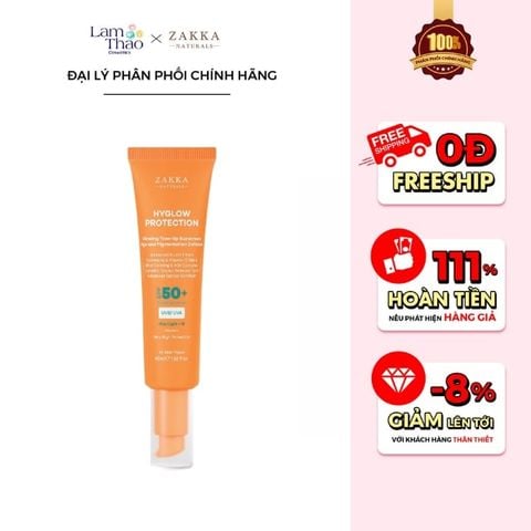  Kem Chống Nắng Nâng Tone Zakka Naturals Hyglow Protection Glowing Tone-Up Sunscreen Age And Pigmentation Defense SPF50+ PA++++ 