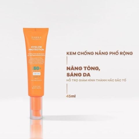  Kem Chống Nắng Nâng Tone Zakka Naturals Hyglow Protection Glowing Tone-Up Sunscreen Age And Pigmentation Defense SPF50+ PA++++ 