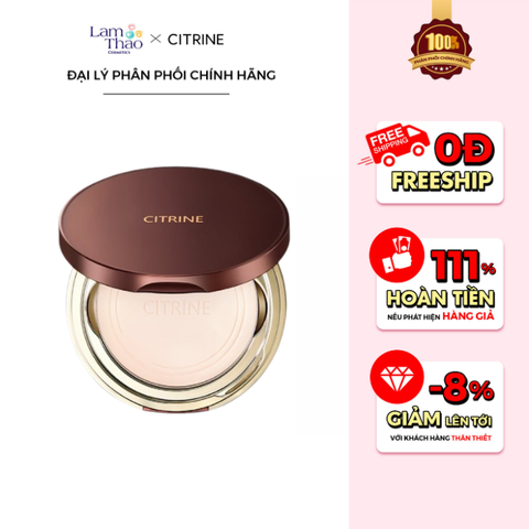  Phấn Phủ Nén Kiềm Dầu Citrine Soft Velvet Setting Powder 