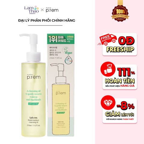 Dầu Tẩy Trang Dịu Nhẹ Make P:rem Safe Me. Relief Moisture Cleansing Oil 