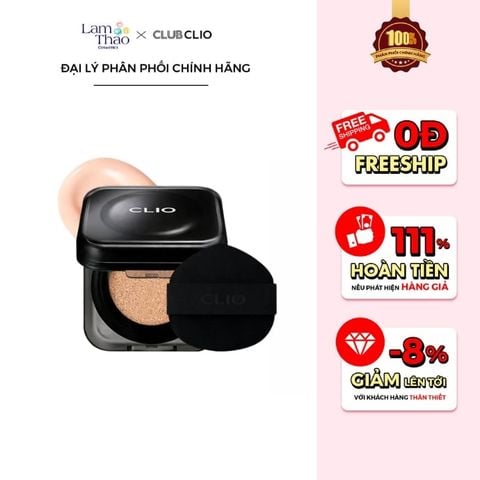  Phấn Nước Trang Điểm Clio Kill Cover Founwear Cushion SPF40 PA++ ( Kèm lõi ) 