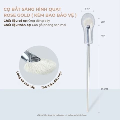  Cọ Highlight Quạt Rose Gold Guoxiaoniu Fan Highlighter Brush 