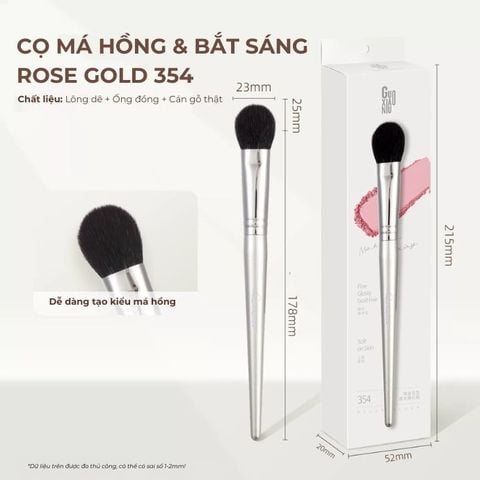  Cọ Má Hồng Và Bắt Sáng Rose Gold Guoxiaoniu Tongue-Shaped Highlight & Blush Brush 