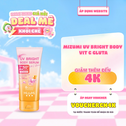  Tinh Chất Chống Nắng Dưỡng Sáng & Làm Mờ Vết Thâm MizuMi UV Bright Body Serum Vit C Gluta SPF50+ PA++++ 