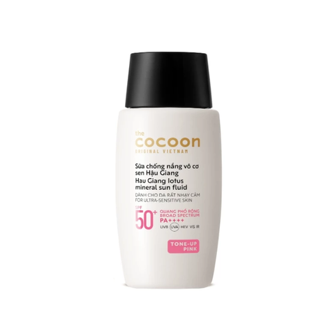  Sữa Chống Nắng Vô Cơ Sen Hậu Giang Lotus Mineral Sun Fluid Tone - Up Pink Phiên Bản Bảo Vệ Rùa Biển (Bản Giới Hạn) 
