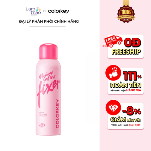  Xịt Khóa Trang Điểm Hiệu Ứng Tan Phấn & Hỗ Trợ Kiềm Dầu Colorkey Powder Mist Makeup Setting Fixer 