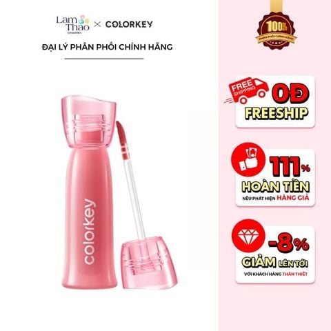  [DEAL SỐC 24.10 - 26.10 TẶNG 01 GƯƠNG COLORKEY + 01 MÚT NỀN COLORKEY] Son Tint Lì Colorkey Soft Matte Water Tint 