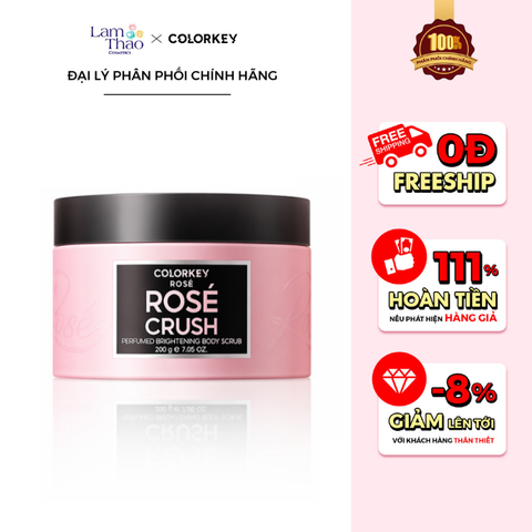  [CH GÒ VẤP 12.6 - 14.6: MUA HĐ COLORKEY 279K TẶNG NTT COLORKEY 100ML] Tẩy Da Chết Toàn Thân Colorkey Rosé Rosé Crush Perfumed Brightening Body Scrub 