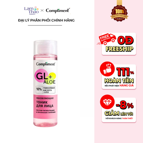  Nước Hoa Hồng Tái Tạo Da Compliment Glycolic Acid 10% Toner 