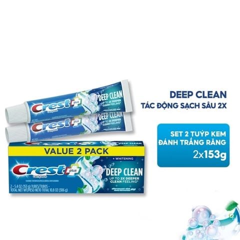  Kem Đánh Răng Crest Plus Deep Clean Anticavity Fluoride Toothpaste 