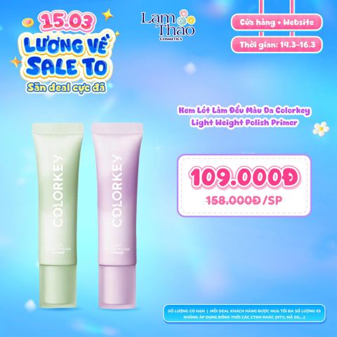  [DEAL SỐC 14.03 - 16.03] Kem Lót Làm Đều Màu Da Colorkey Light Weight Polish Primer 