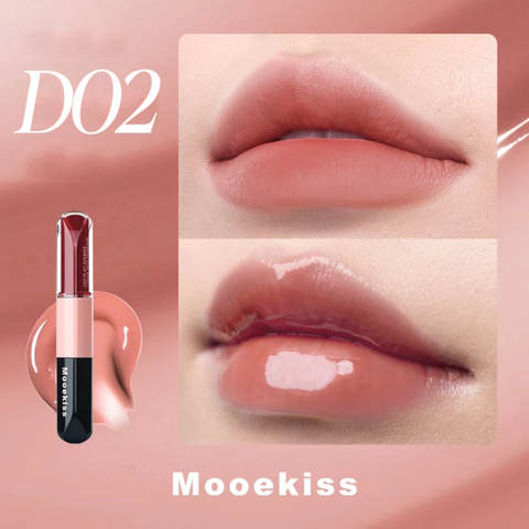  Son Kem Hai Đầu Bóng Lì Mooekiss Dual Effect Lip Gloss 