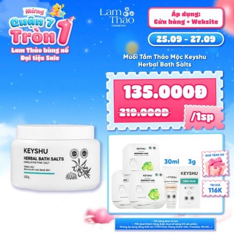  [DEAL SỐC 25.9 - 27.9 TẶNG 03 KEYSHU MASK RAU MÁ + 1 DEEP OIL CLEANSER 30ML + 1 SAMPLE TRIKI PLUS 3G] Muối Tắm Thảo Mộc Giúp Làm Sạch Bụi Bẩn Và Tế Bào Chết Trên Da Keyshu Herbal Bath Salts 