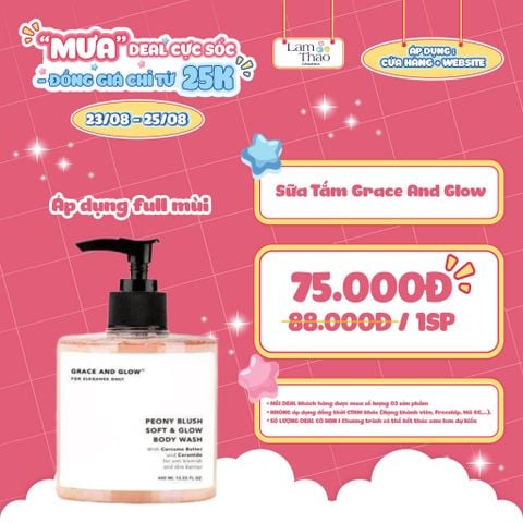  [DEAL 23/8 - 25/8 GIÁ SỐC] Sữa Tắm Phục Hồi Và Hỗ Trợ Sáng Da Grace And Glow Peony Blush Soft And Glow Solution Body Wash 