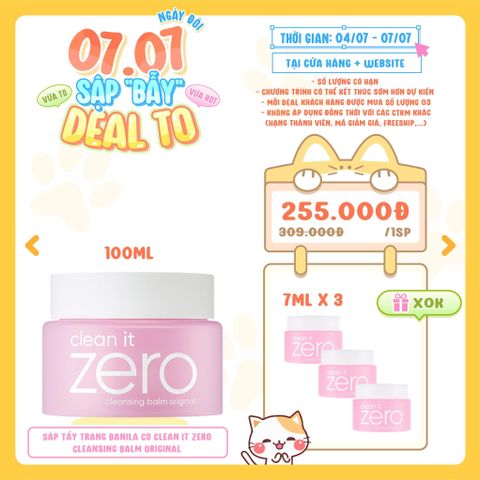  [DEAL 04/7 - 07/7 TẶNG 03 SÁP TT BANILA CO 7ML] Sáp Tẩy Trang Banila Co Clean It Zero Cleansing Balm Original 