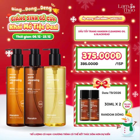  [DEAL SỐC 6.12 - 25.12 TẶNG 2 DẦU TẨY TRANG HANSKIN 30ML] Dầu Tẩy Trang Hanskin Cleansing Oil & Blackhead 