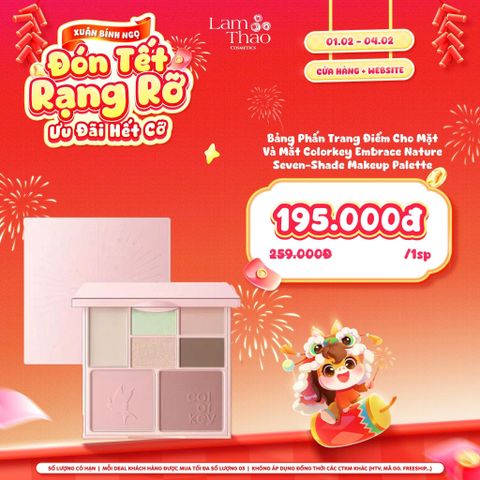  [DEAL SỐC 01.02 - 04.02] Bảng Phấn Trang Điểm Cho Mặt Và Mắt Colorkey Embrace Nature Seven-Shade Makeup Palette 