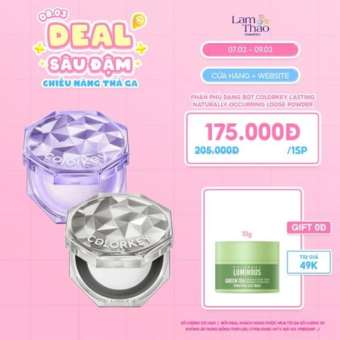  [DEAL SỐC 07.03 - 09.03 TẶNG MASK TRÀ XANH 10G] Phấn Phủ Dạng Bột Colorkey Lasting Naturally Occurring Loose Powder 