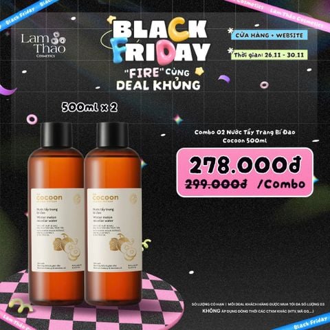  [DEAL SỐC 26.11 - 30.11 COMBO 2 CHAI 500ML] Nước Tẩy Trang Dành Cho Da Dầu, Mụn Chiết Xuất Bí Đao Cocoon Winter Melon Micellar Water 