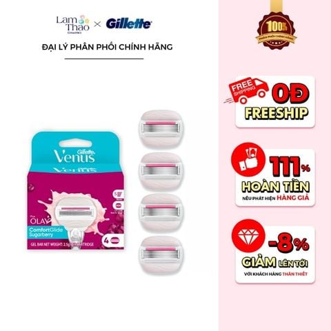  Hộp 4 Lưỡi Dao Cạo Venus Olay Moisture Bars For Smooth Glowing Skins 