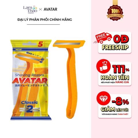  Dao Cạo Râu 2 Lưỡi Tay Cầm Nhựa Avatar Shaving Razors Thép Không Gỉ 