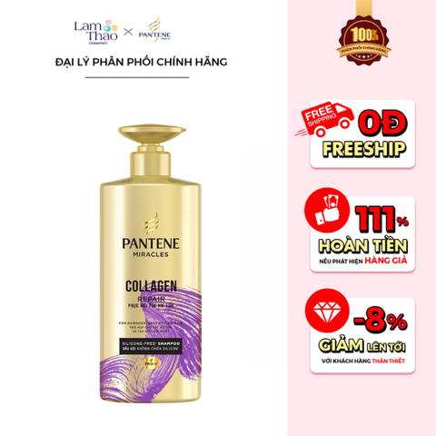  Dầu Gội Phục Hồi Hư Tổn Pantene Miracles Collagen Repair Silicone-Free Shampoo 