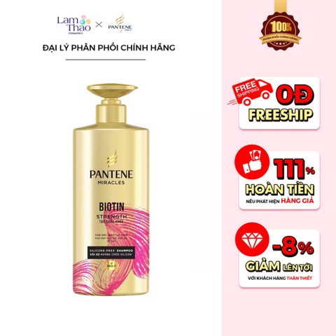  Dầu Gội Ngăn Ngừa Rụng Tóc Pantene Miracles Biotin Strength Silicone-Free Shampoo 