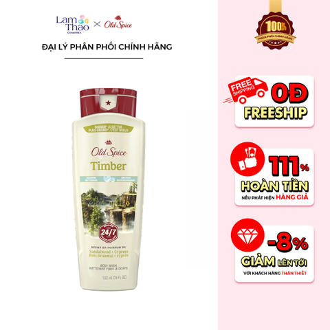  Sữa Tắm Nam Hương Gỗ Old Spice Timber Sandal Wood 