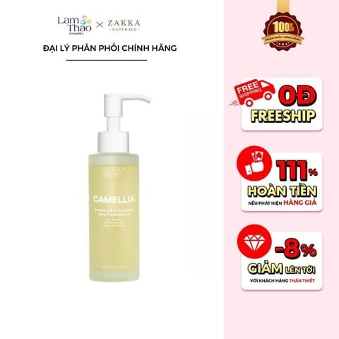  Dầu Tẩy Trang Zakka Naturals Camellia Soothing & Antioxidant Deep Cleansing Oil 